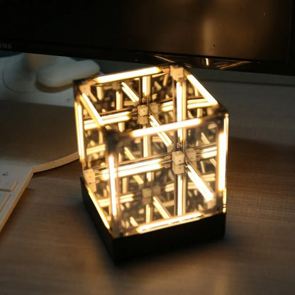 Maglev Technology Electronic Game Desktop Light Transparent Cube LED Lighting Technology Atmosphere Light Desktop Night Light