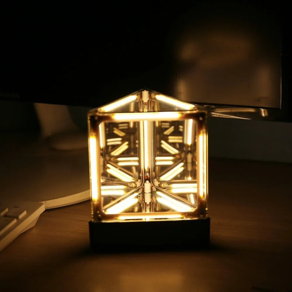 Maglev Technology Electronic Game Desktop Light Transparent Cube LED Lighting Technology Atmosphere Light Desktop Night Light