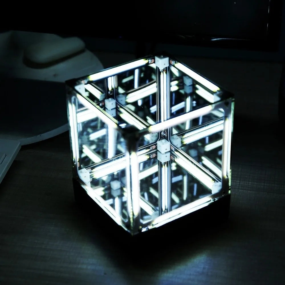 Maglev Technology Electronic Game Desktop Light Transparent Cube LED Lighting Technology Atmosphere Light Desktop Night Light