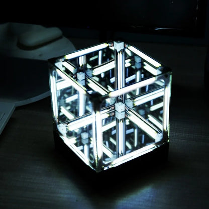 Maglev Technology Electronic Game Desktop Light Transparent Cube LED Lighting Technology Atmosphere Light Desktop Night Light