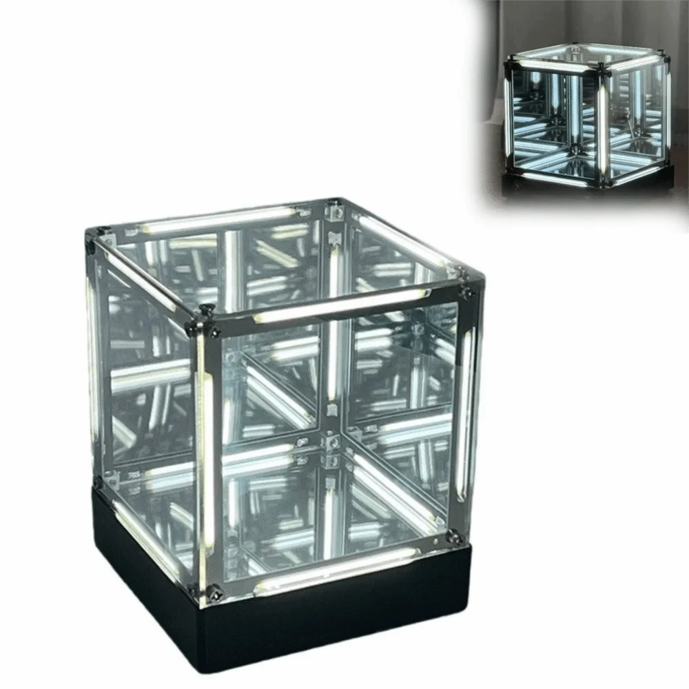 Maglev Technology Electronic Game Desktop Light Transparent Cube LED Lighting Technology Atmosphere Light Desktop Night Light